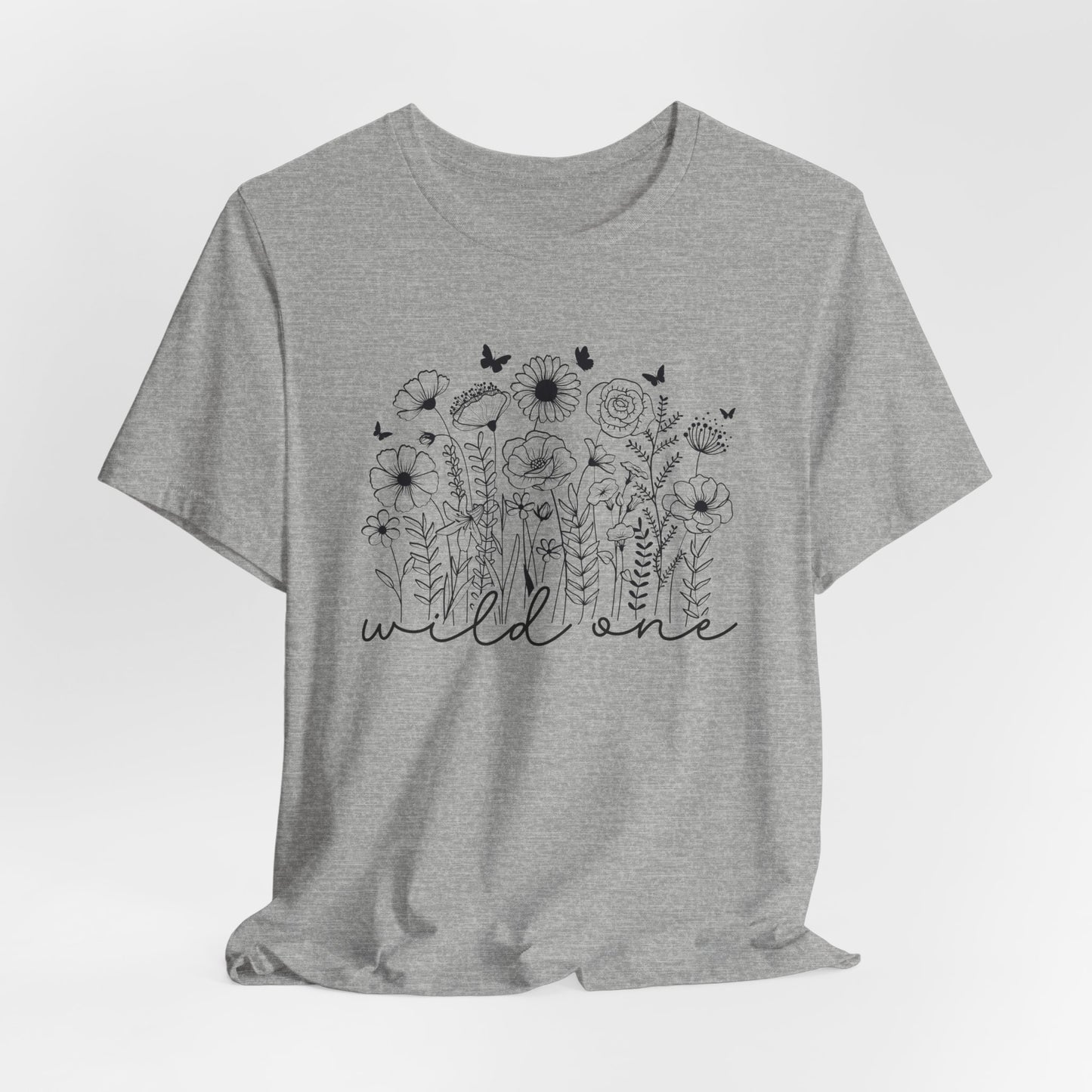Wild One T-Shirt, Floral Graphic Tee, Nature Lover Gift, Unisex Short Sleeve Shirt, Summer Outfit, Wildflower Apparel