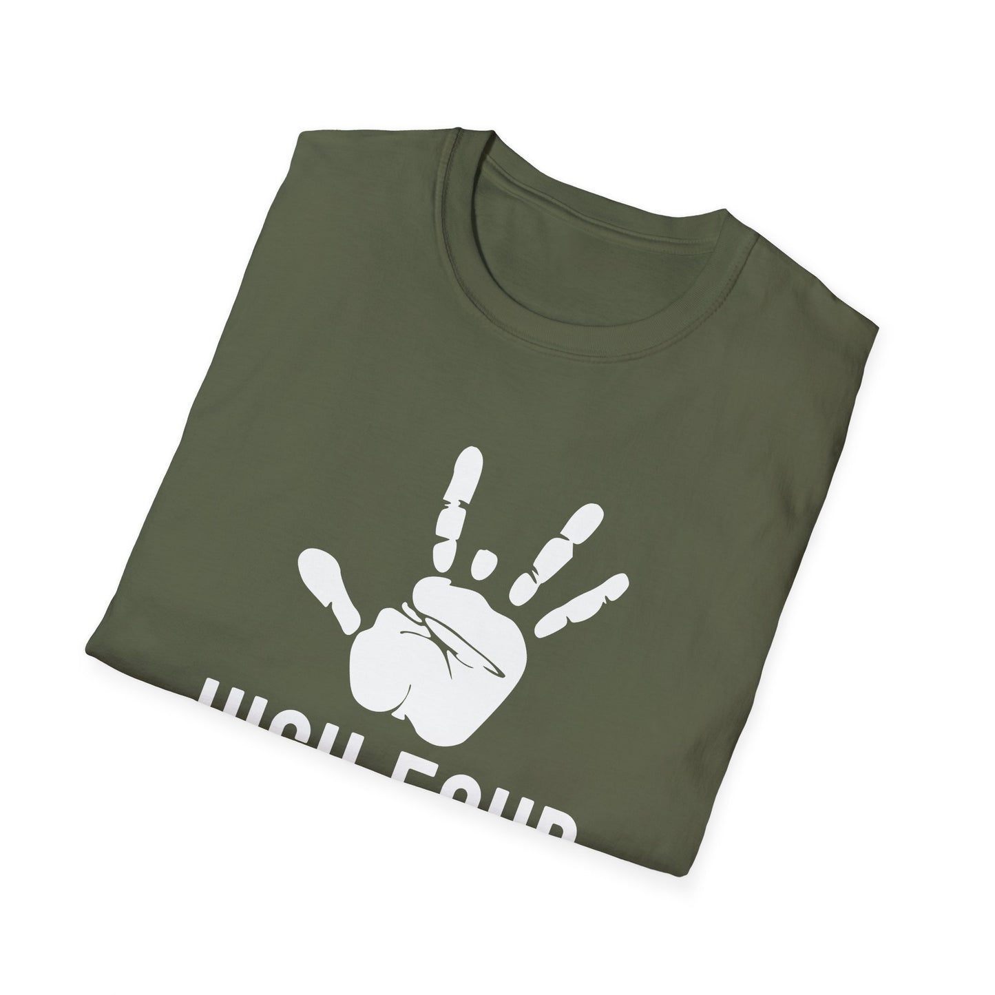 High Four Unisex Softstyle T-Shirt | Fun Hand Gesture Tee for Casual Wear