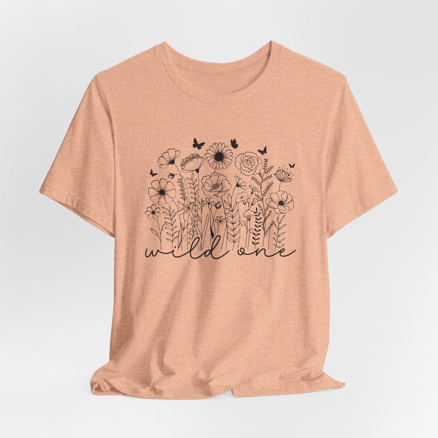 Wild One T-Shirt, Floral Graphic Tee, Nature Lover Gift, Unisex Short Sleeve Shirt, Summer Outfit, Wildflower Apparel