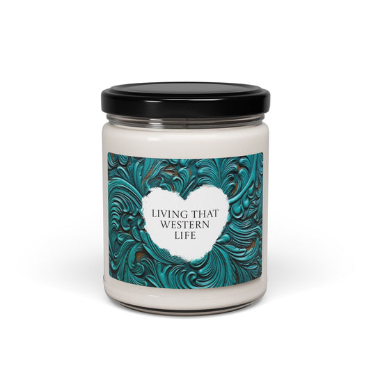 Turquoise Leather Western Soy Candle