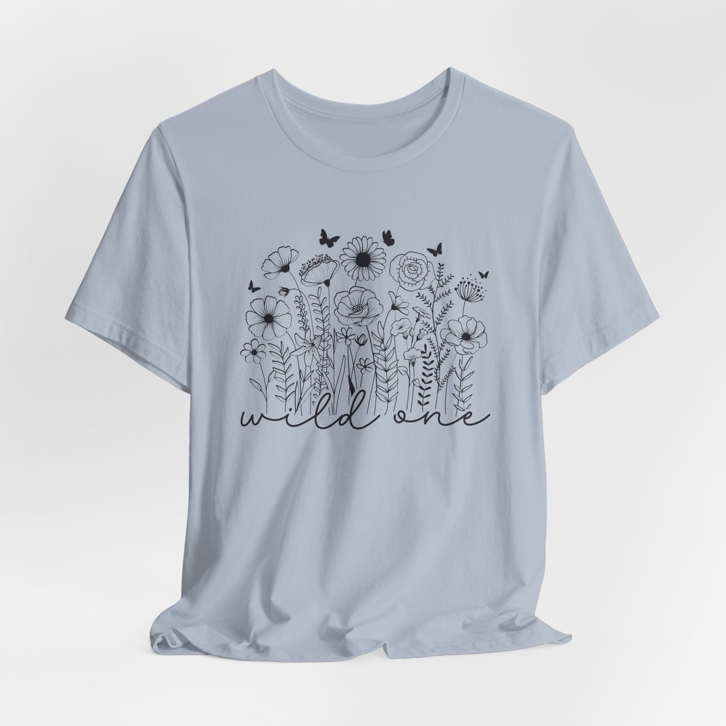 Wild One T-Shirt, Floral Graphic Tee, Nature Lover Gift, Unisex Short Sleeve Shirt, Summer Outfit, Wildflower Apparel