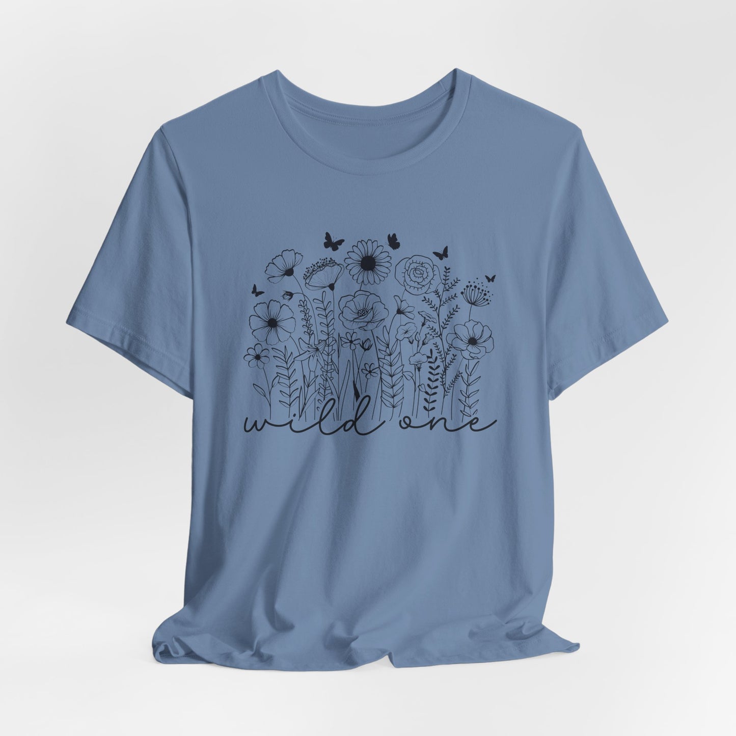 Wild One T-Shirt, Floral Graphic Tee, Nature Lover Gift, Unisex Short Sleeve Shirt, Summer Outfit, Wildflower Apparel