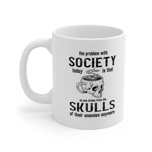 Funny Skull Ceramic Mug - 11oz, 15oz Coffee Cup for Gift or Home